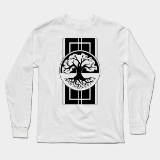 Tree and Roots - Original Logo Banner Sigil - Dark Design for Light Shirts Long Sleeve T-Shirt